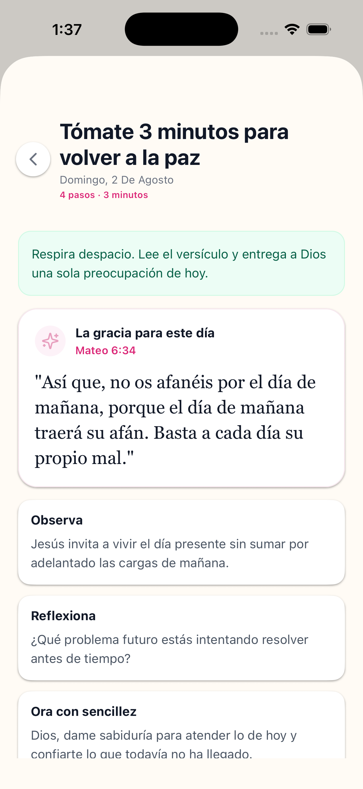 Devocional de hoy con reflexión y oración